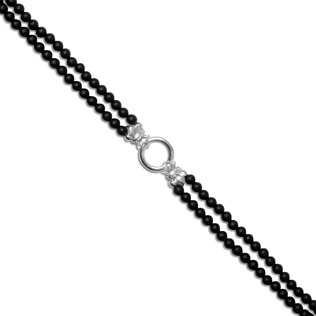 2 Strand Petite 'Ebony' Matt Black Onyx & Sterling Silver Necklace