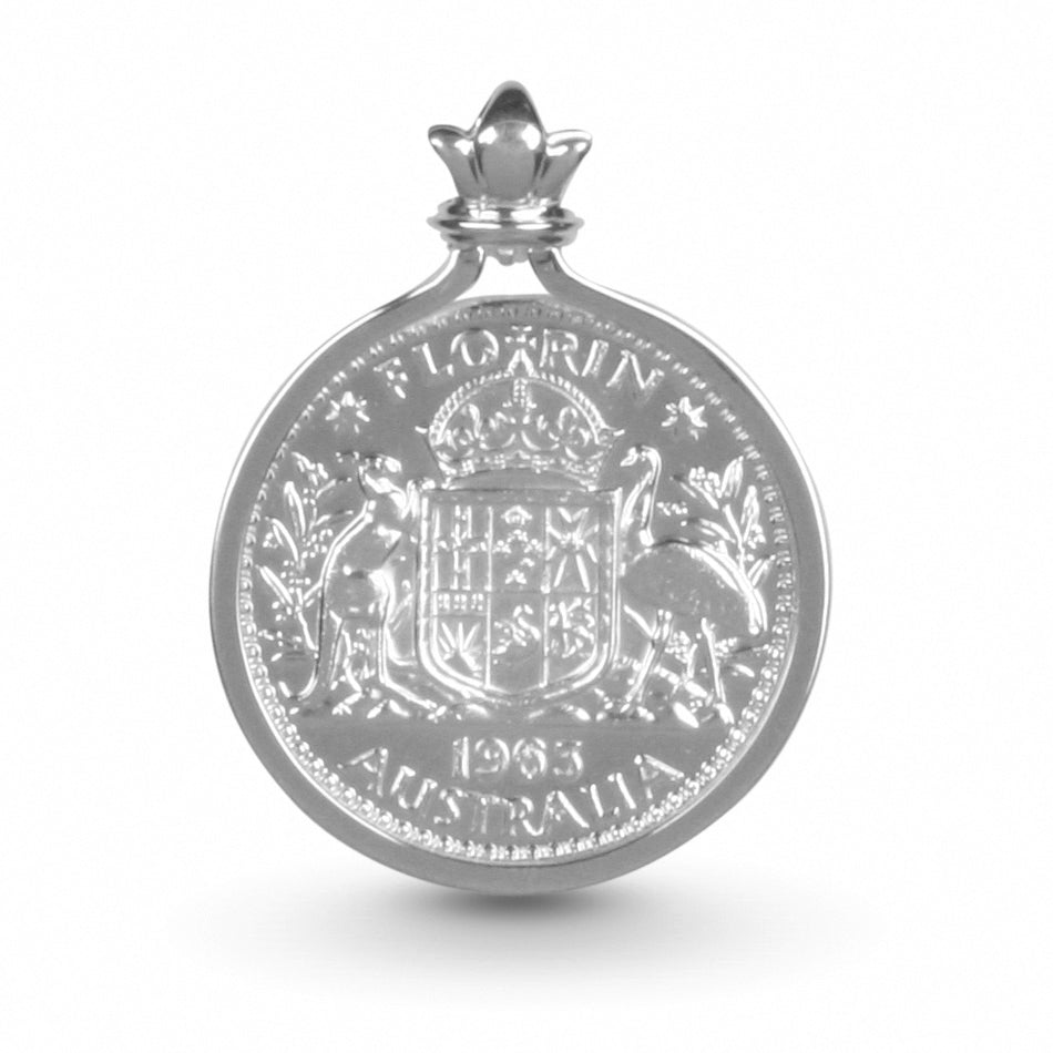 Australian Florin Coin Silver Pendant