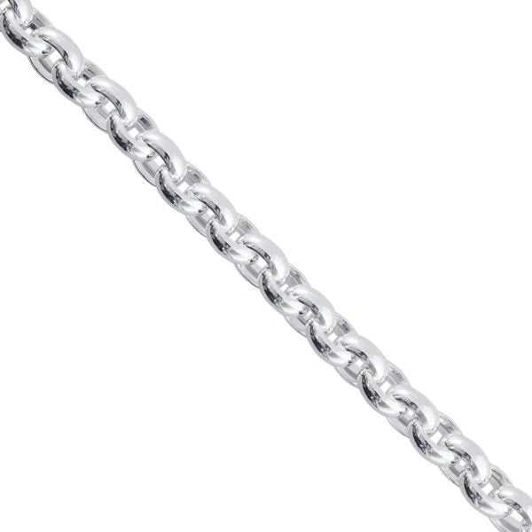 Italian Sterling Silver 13mm Oval Cable Chain Bracelet