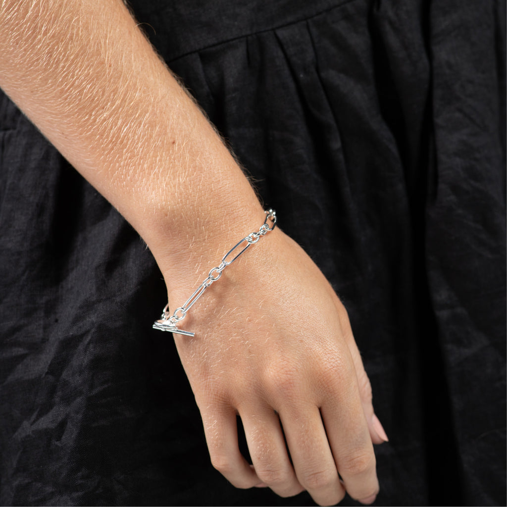 Italian Sterling Silver 1/3 Figaro Bracelet