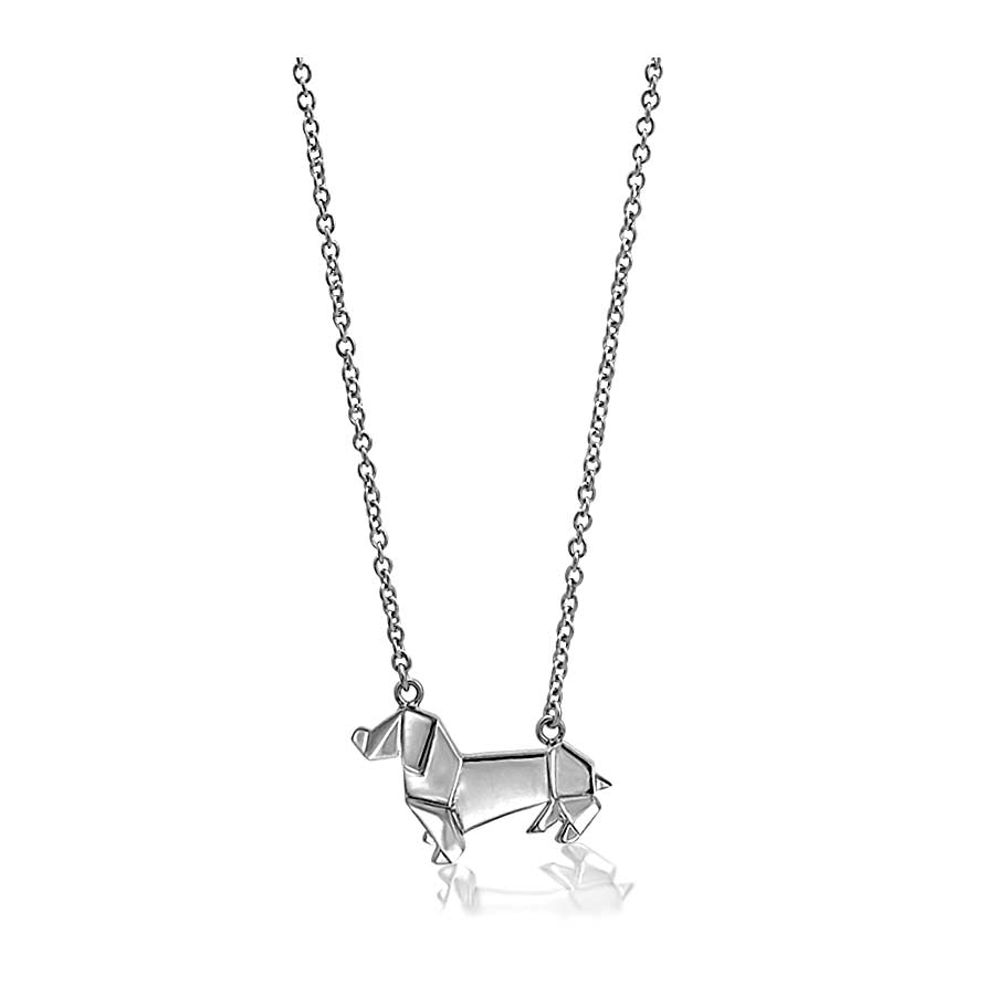 Origami Sausage Dog Short Necklace