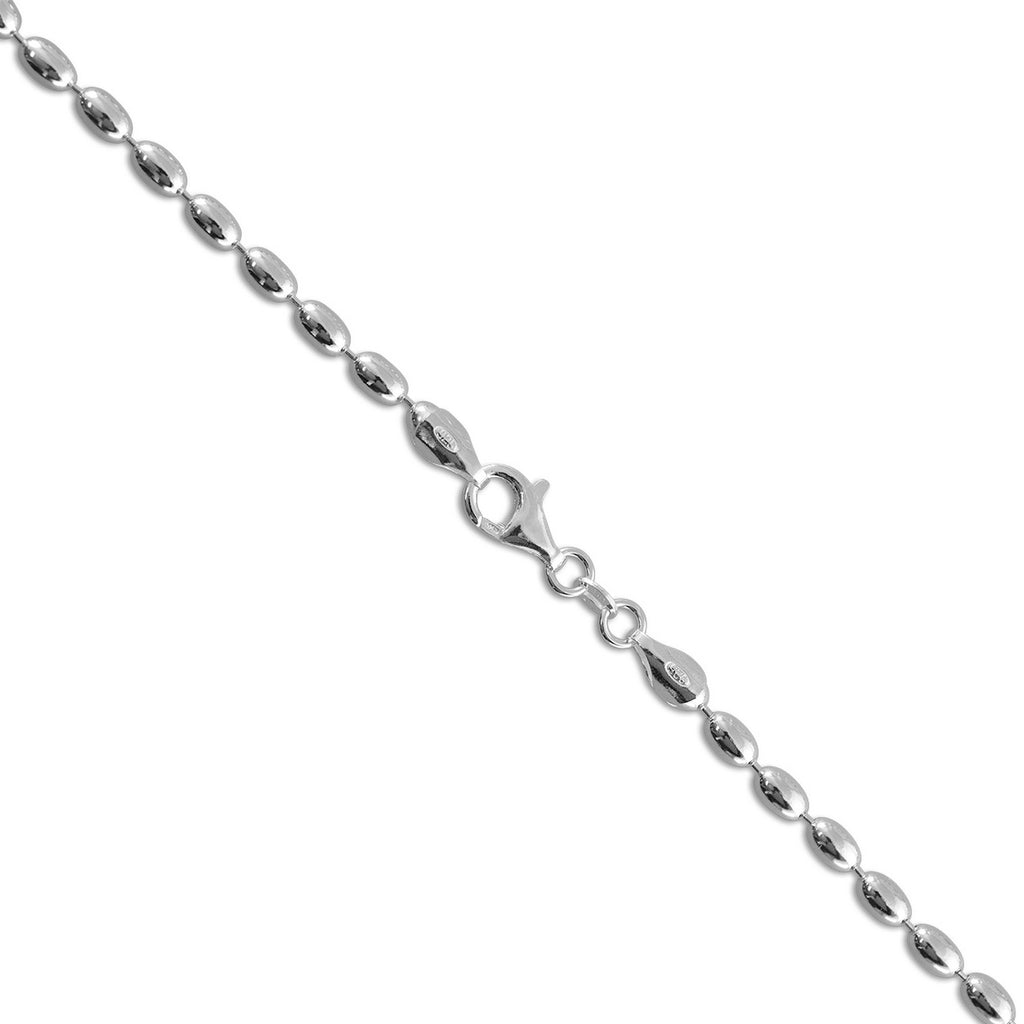 4.0mm Italian Sterling Silver Oval Bead Chain
