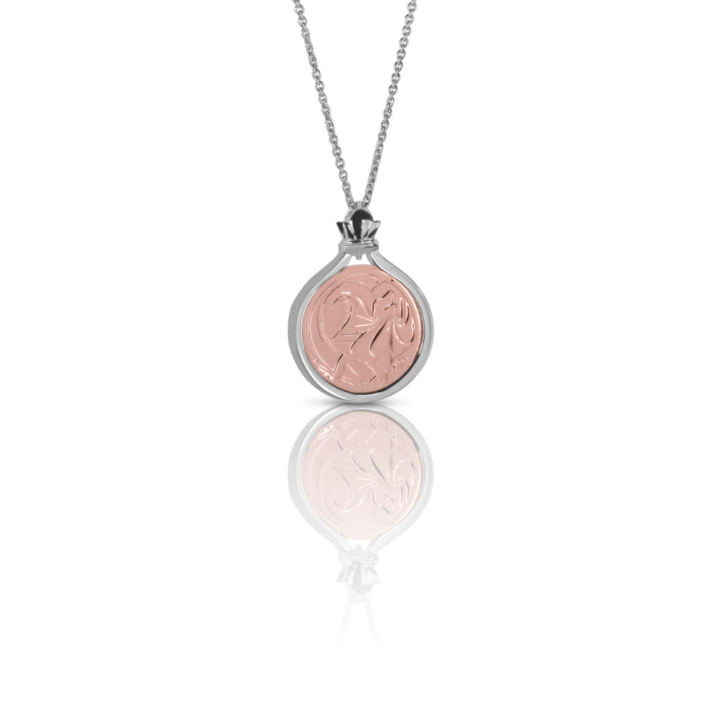 Australian Rose Gold & Silver Two Cent Coin Pendant