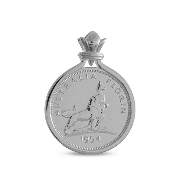 Royal Visit Commemorative Australian Florin Coin Silver Pendant