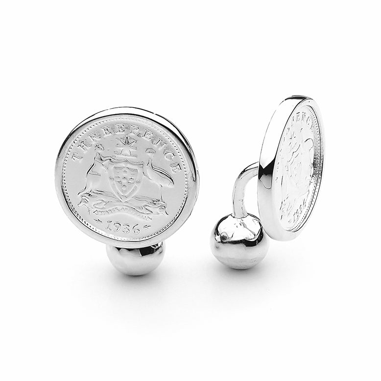 Australian Coat of Arms Threepence Coin Cufflinks