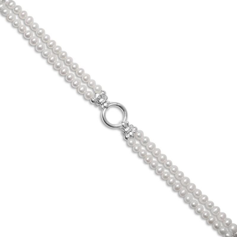 2 Strand Petite 'Ivory' Freshwater Pearl & Sterling Silver Bracelet