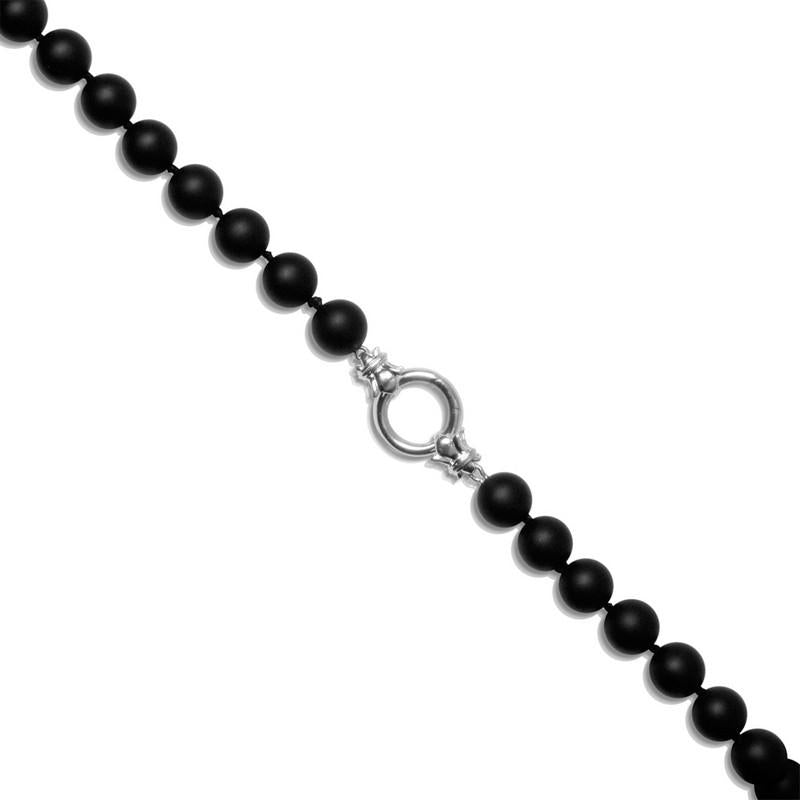 'Ebony' Matt Black Onyx & Sterling Silver Bracelet