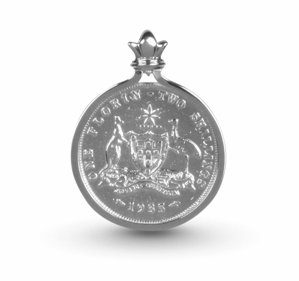 Australian Coat of Arms Florin Coin Silver Pendant