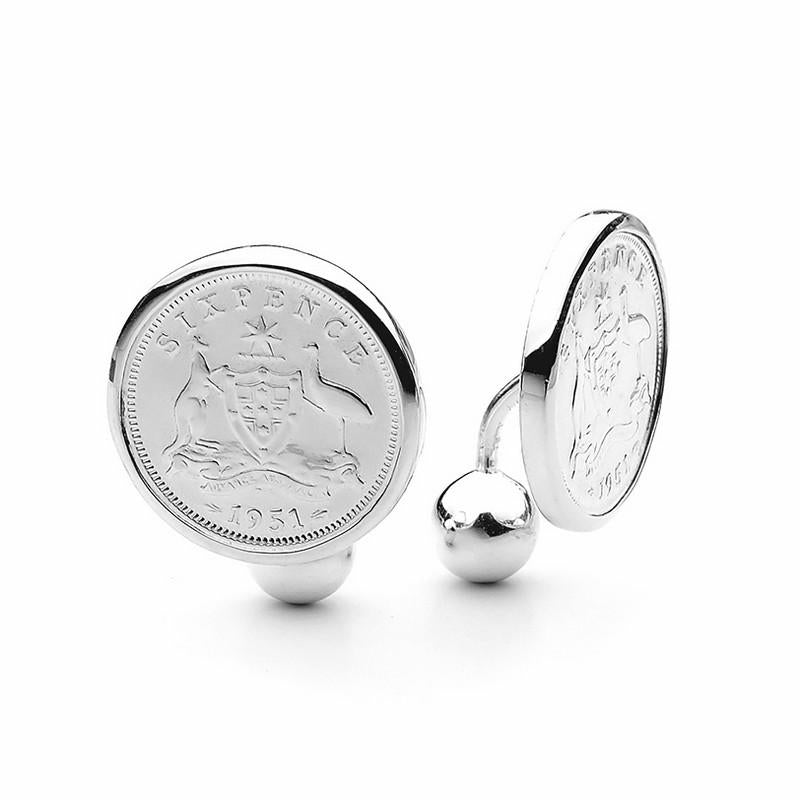 Australian Sixpence Coin Cuff Links