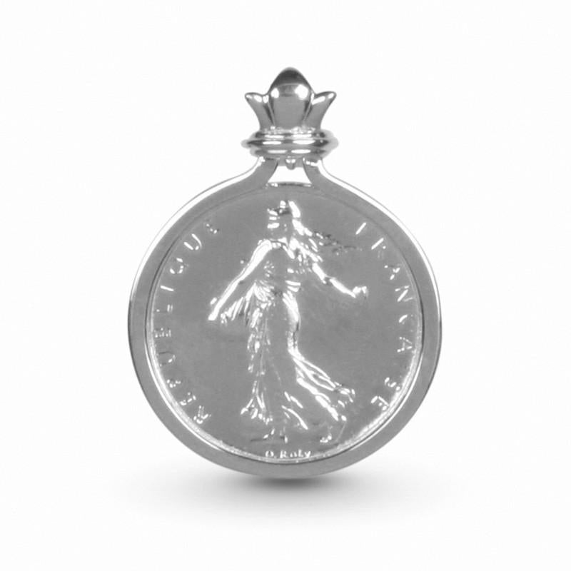 French Liberty Franc Sterling Silver Pendant