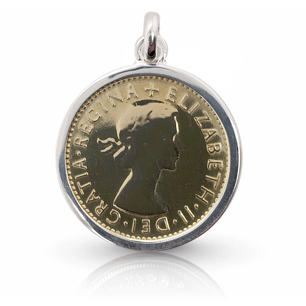Australian Sixpence Gold plated Coin Pendant