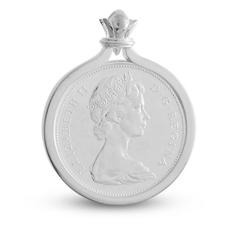 Canada 1 Dollar Voyageurs Sterling Silver Coin Pendant